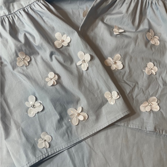 MICHAEL KORS OFF SHOULDER 3/4 FLOWER MINI DRESS - Picture 3 of 10